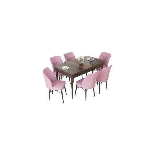 Hanah home set trpezarijski sto i 6 stolica nef baroque pink Cene