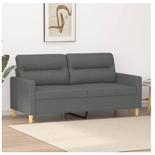 VidaXL Dvosjed od tkanine tamnosivi 140 cm Slike