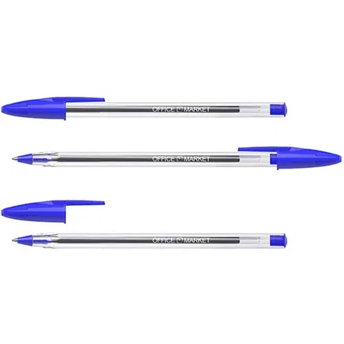 Office kemijska olovka plava s poklopcem (0.7) bez tiska na kućištu