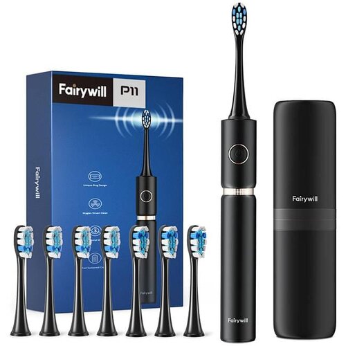 Fairywill FW-P11 sonična električna četkica s nastavcima i kutijicom, crna Cijene