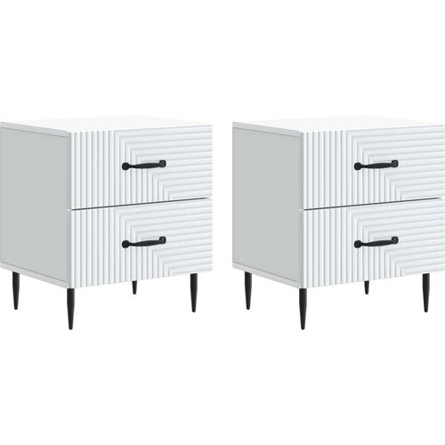  Noćni ormar 2 pcs Bijela 43 x 34 5 x 47 5 cm Konstruirano drvo - Bijela 2 Cene