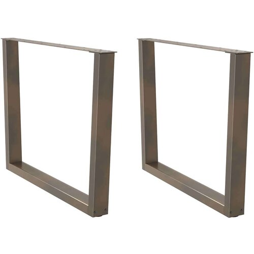  noge jedilne mize v-oblika 2 kosa naravno jeklo 100x(72-73,3)cm, (21828259) Slike