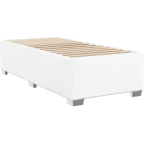 VidaXL Krevet s oprugama i madracem bijeli 90 x 190 cm od umjetne kože Slike