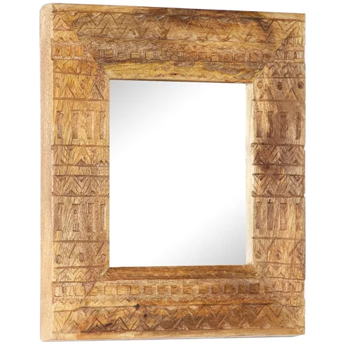 vidaXL Ročno izrezljano ogledalo 50x50x11 cm trden mangov les