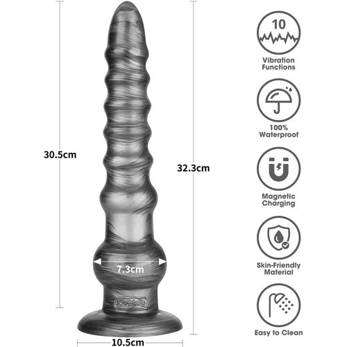 Lovetoy King Sized - ekstra velik vibrator - 32 cm (siva) Slike