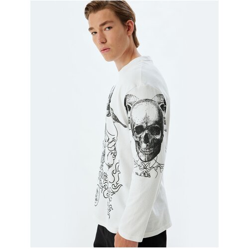 Koton Skull Printed Sweater Crew Neck Loose Fit Long Sleeve Cotton Cene