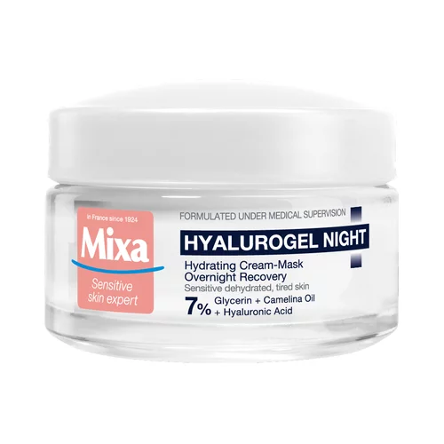 Mixa Hyalurogel Night vlažilna nočna krema za občutljivo kožo 50 ml za ženske