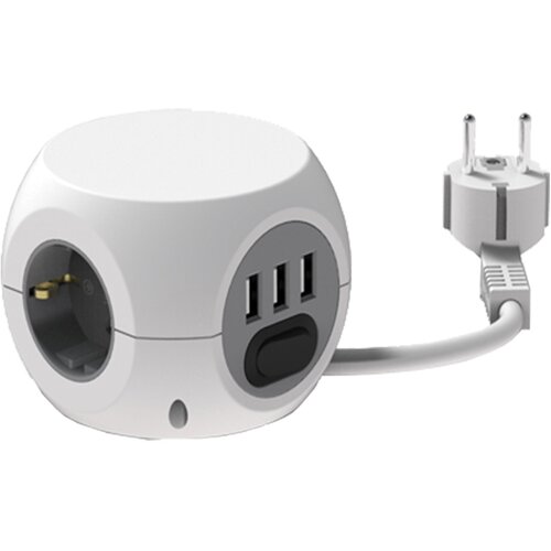  PP3/1,5/3USB punjač priključnica Mini Cube 3/3USB 1,5met Slike