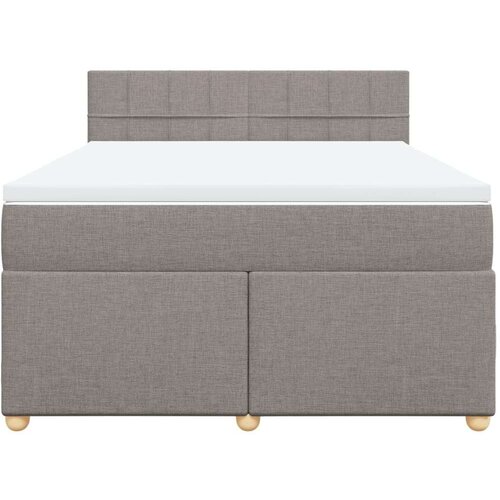 VidaXL Krevet s oprugama i madracem smeđesivi 140 x 190 cm od tkanine Slike