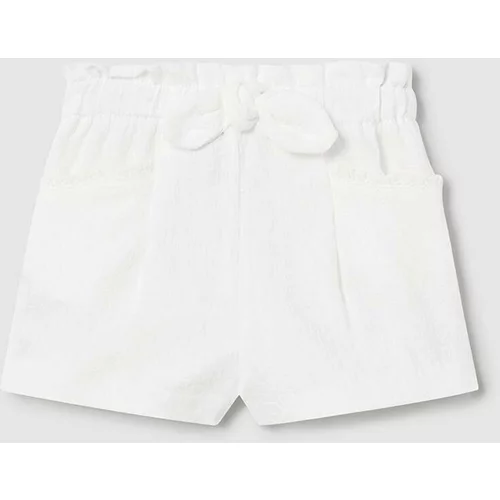 Mayoral Bombažne kratke hlače za dojenčke bela barva