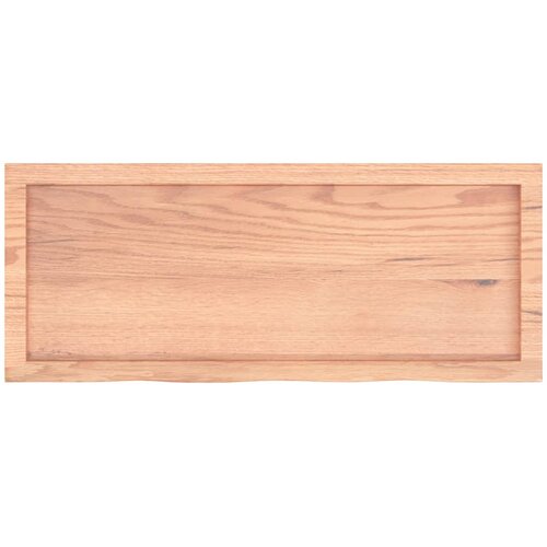  Zidna polica svjetlosmeđa 100x40x(2-6) cm obrađena hrastovina Slike