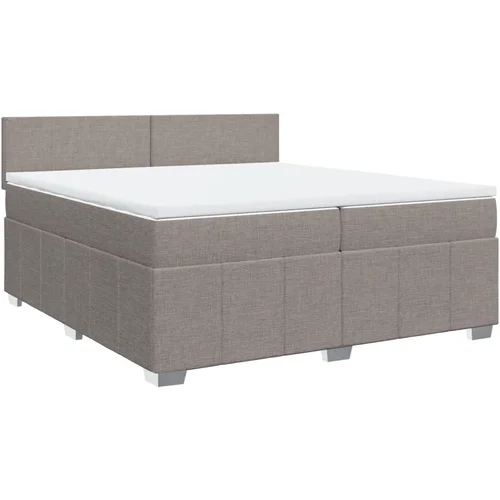 vidaXL Box spring postelja z vzmetnico taupe 200x200 cm blago, (21310064)