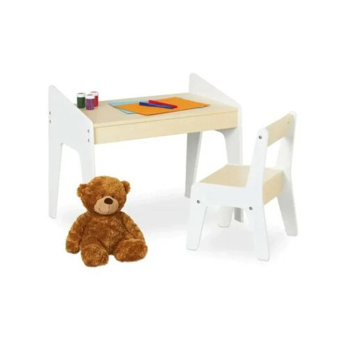 Kinder_Home drveni dečiji sto i stolica za učenje beli ( TF-5755 ) Slike
