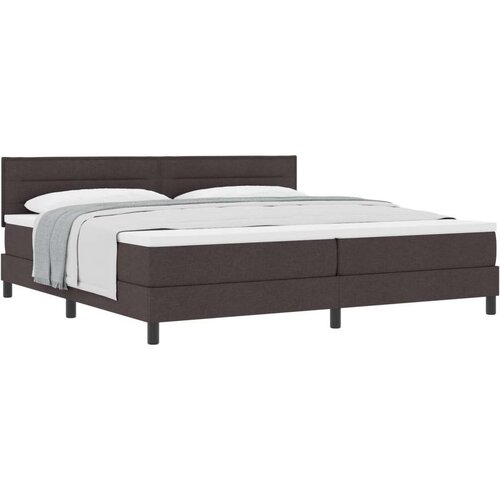 Box Spring Krevet s Madracem Tamno Smeđa 200x200 cm Tkanina Cijene