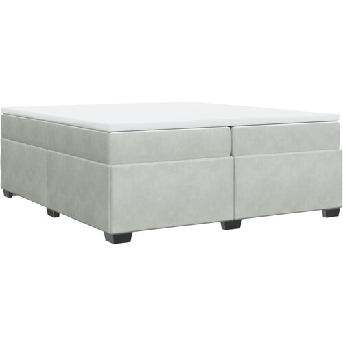 VidaXL Box spring postelja z vzmetnico svetlo siva 200x200 cm žamet, (21307952) Slike