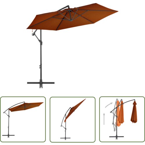  The Living Store Vrtni senčnik z aluminijastim drogom terakota 300 cm - Nihajni Senčnik, (21742612) Slike