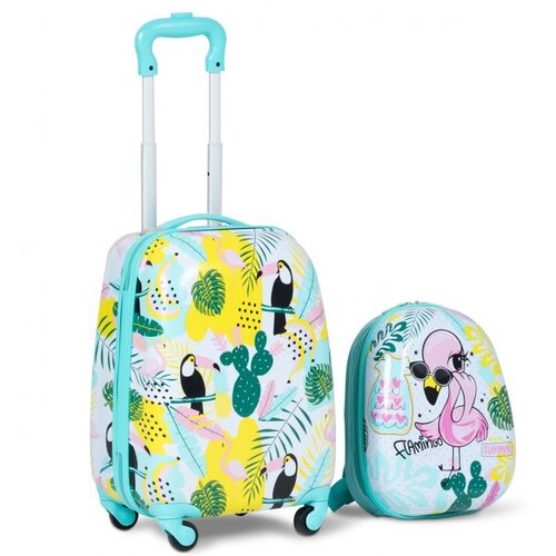  Dječji putni kovčeg + ruksak, flamingo Cijene