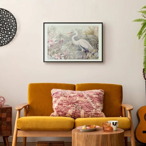  Plakat - Heron Wading in a Pond - illustration in light colors 60x40 Crni okvir s margom Slike