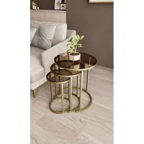 Hanah home Milas 3 set stolića (umetnuti), zlatna/bronzana (3 kom) Cene