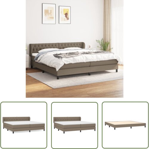 The Living Store Box spring postelja z vzmetnico taupe 200x200 cm blago - Box Spring Postelja, (21737269) Cene