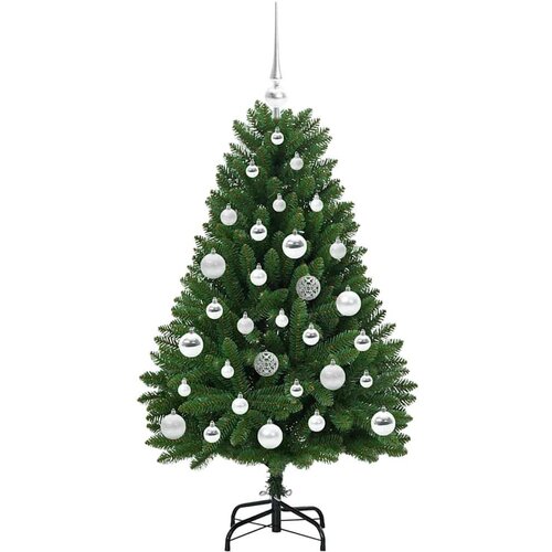  Umjetno božićno drvce S LED lampica Zelena 120 cm PVC i metal Slike