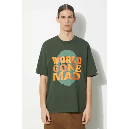 A BATHING APE Pamučna majica Bape Wgm Tee za muškarce, boja: zelena, s tiskom, 1J80109062
