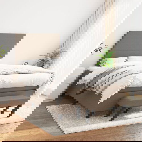 The Living Store Box spring postelja z vzmetnico taupe 120x200 cm blago - Box Spring Postelja, (21438384) Slike
