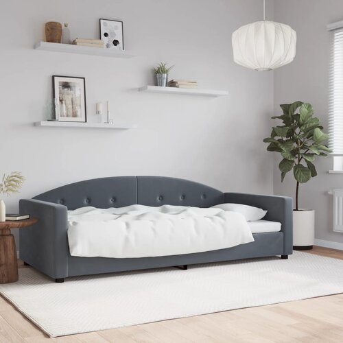 VidaXL Raztegljiva postelja temno siva 90x200 cm žamet Slike