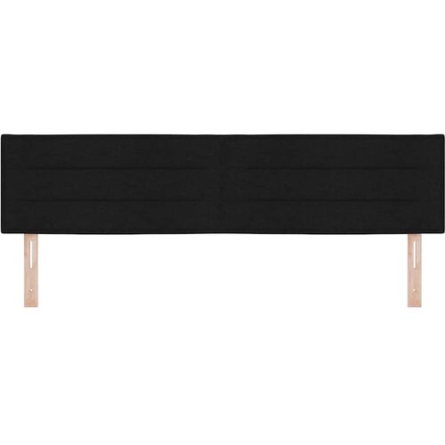  LED glava kreveta s LED trakama Crna 180 cm tkanina Slike