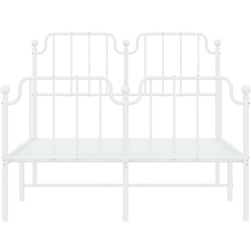 vidaXL Kovinski posteljni okvir z vzglavjem in vznožjem&nbsp;bel 120x200 cm Cene