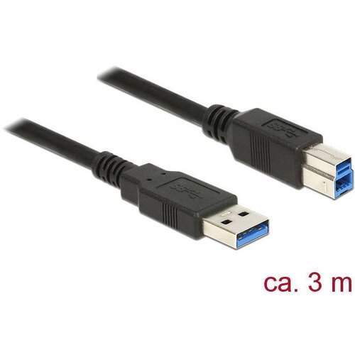 Delock USB kabel USB 3.2 gen. 1 (USB 3.0) USB-A vtič\, USB-B vtič 3.00 m črna pozlačeni konektorji 85069, (20416322) Cene