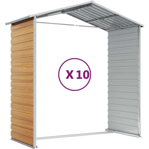 VidaXL Vrtno spremi&amp;scaron;te svjetlosmeđe 191 x 895 x 198 cm pocinčani čelik Slike