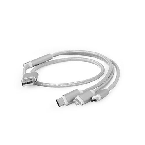  Charging combo 3-in-1 kabl, iPhones, micro- Type-C, silver, 1 m, GEMBIRD CC-2-AM31-1M Cijene