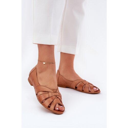 Maciejka Leather Ballet Flats With Open Toes Cene