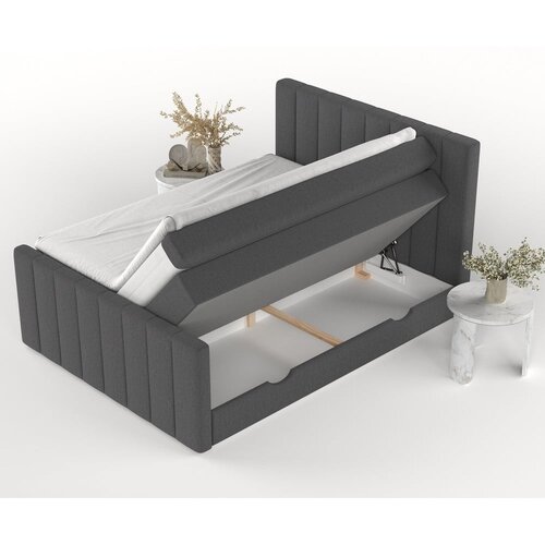 Maison de R&amp;ecirc;ve Sivi boxspring krevet s prostorom za odlaganje 180x200 cm Ruby &amp;ndash; Slike