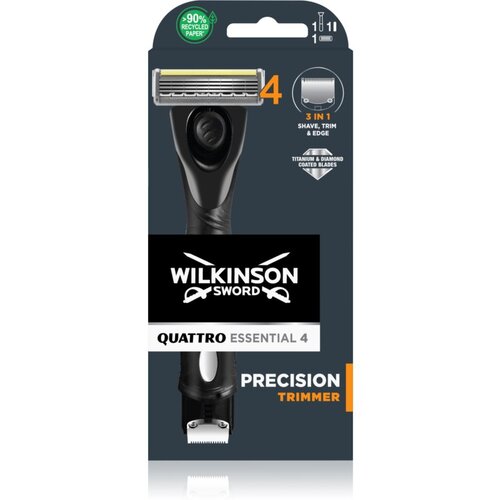 Wilkinson Sword Quattro Essentials 4 Sensitive brivnik + nadomestne britvice 1 kos 1 kos Slike