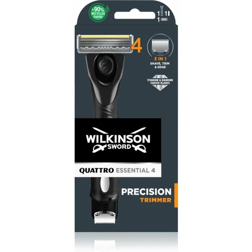 Wilkinson Sword Quattro Essentials 4 Sensitive brivnik + nadomestne britvice 1 kos 1 kos