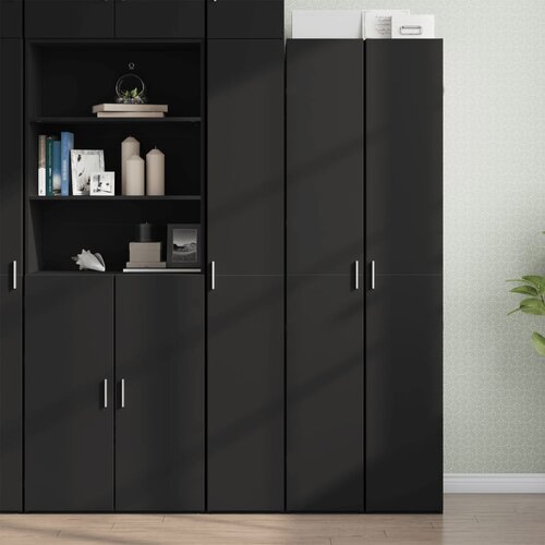  The Living Store Visoka omara črna 30x42,5x185 cm inženirski les - Visoka Omarica, (21497342) Slike