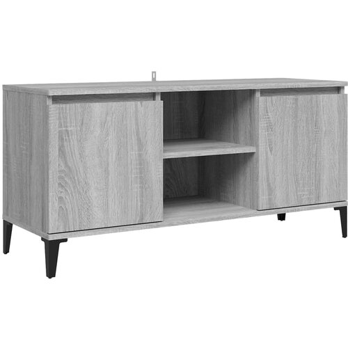 Maison Chic TV omarica - TV stojalo - Televizijska omarica s kovinskimi nogami siva sonoma 103,5x35x50 cm, (21701373) Cene