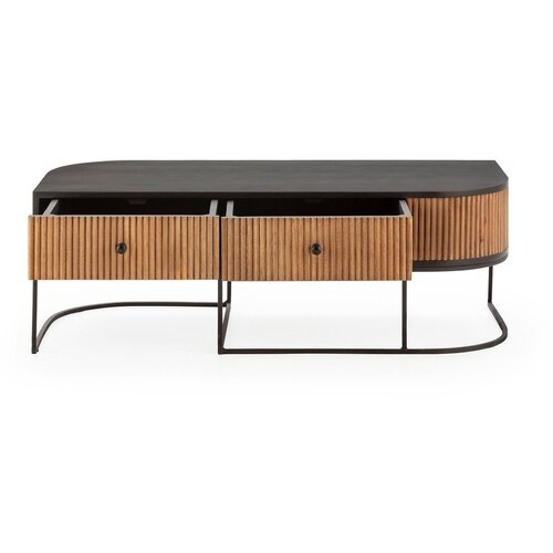 MOME Stolić za kavu od masivnog manga u prirodnoj boji 60x120 cm Curve &amp;ndash; Slike