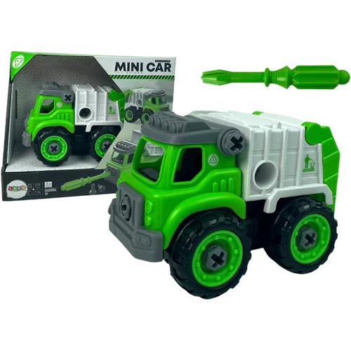  Dječji DIY kamion za odvoz smeća s odvijačem, zeleni