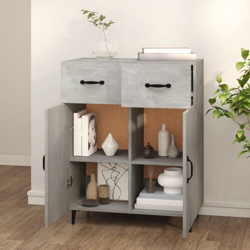  Komoda siva boja betona 69,5x34x90 cm od konstruiranog drva Slike