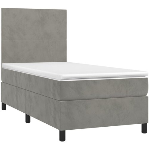 Box spring krevet s madracem svjetlosivi 90x190 cm bar&amp;scaron;unasti Slike