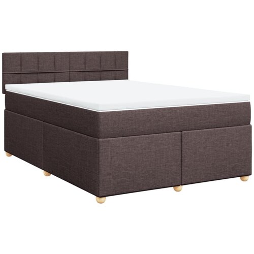 VidaXL Box spring postelja z vzmetnico temno rjava 160x200 cm blago, (21310941) Slike