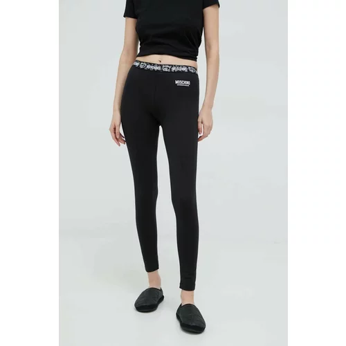 Moschino Underwear Homewear tajice za žene, boja: crna, s tiskom