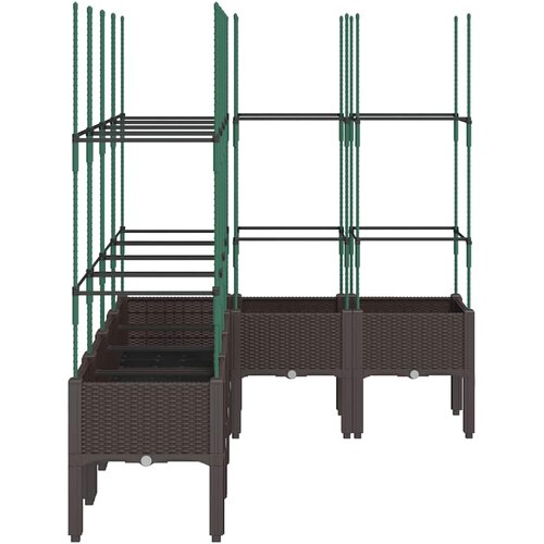  Vrtna sadilica s re&amp;scaron;etkom smeđa 160 x 120 x 142,5 cm PP Slike