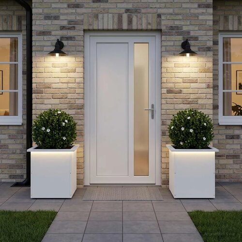  Vrtna posuda za sadnju s LED svjetlom 2 kom. Bijela - Bijela 40 x 40 x 40 cm 2 Cijene