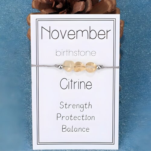 IZMAEL Zapestnica z mesečnim kamnom - November / Citrin Cene