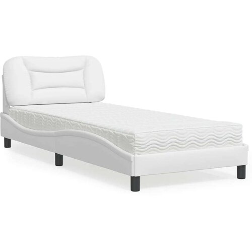  Krevet s madracem bijeli 80 x 200 cm od umjetne kože Slike
