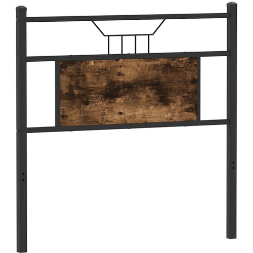 Maison Chic Posteljno vzglavje - Vzglavna omarica dimljeni hrast 75 cm inženirski les in jeklo, (22078395) Cene